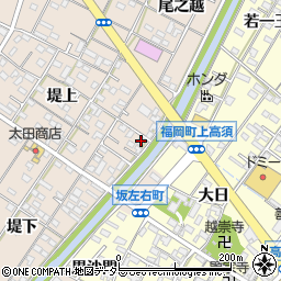 愛知県岡崎市坂左右町堤上77-2周辺の地図