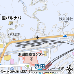 浜田駅裏簡易郵便局周辺の地図