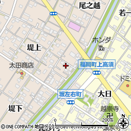 愛知県岡崎市坂左右町堤上77-3周辺の地図