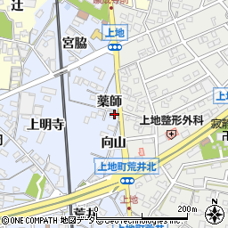 愛知県岡崎市上地町上明寺63周辺の地図