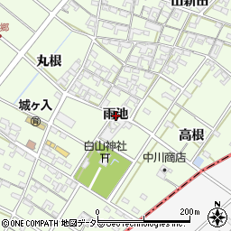 愛知県安城市城ケ入町雨池周辺の地図