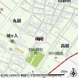 愛知県安城市城ケ入町（雨池）周辺の地図