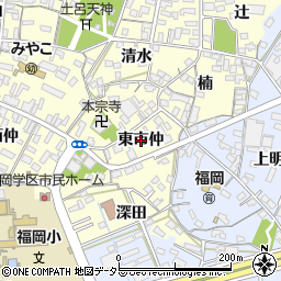愛知県岡崎市福岡町東市仲周辺の地図