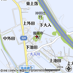 愛知県岡崎市池金町下大入44周辺の地図