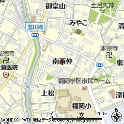 愛知県岡崎市福岡町（南西仲）周辺の地図