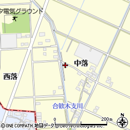 愛知県岡崎市合歓木町中落111周辺の地図