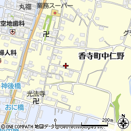 兵庫県姫路市香寺町中仁野78周辺の地図