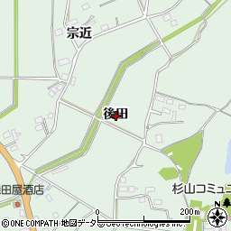 愛知県新城市杉山後田周辺の地図