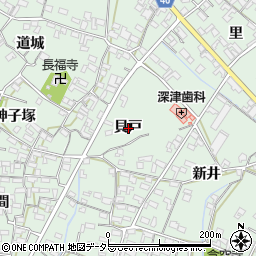 愛知県安城市東端町貝戸周辺の地図