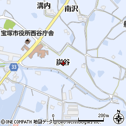 兵庫県宝塚市大原野炭谷周辺の地図