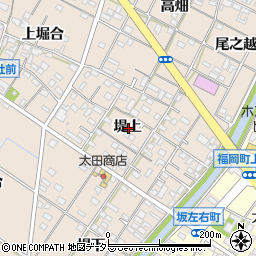 愛知県岡崎市坂左右町堤上周辺の地図