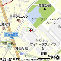 愛知県額田郡幸田町坂崎二子山周辺の地図