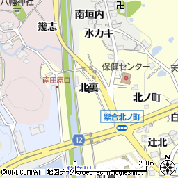 兵庫県川辺郡猪名川町紫合北裏周辺の地図