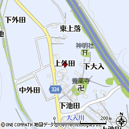 愛知県岡崎市池金町上外田周辺の地図