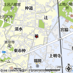 愛知県岡崎市福岡町楠周辺の地図