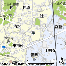 愛知県岡崎市福岡町（楠）周辺の地図