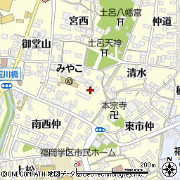 愛知県岡崎市福岡町北西仲周辺の地図