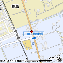 三田工業団地前周辺の地図