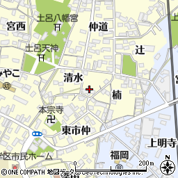 愛知県岡崎市福岡町清水1周辺の地図