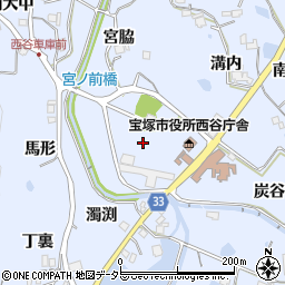 兵庫県宝塚市大原野南宮周辺の地図