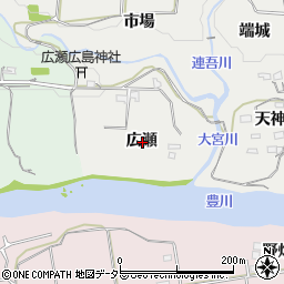 愛知県新城市川路広瀬周辺の地図