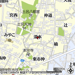 愛知県岡崎市福岡町清水周辺の地図
