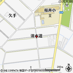 愛知県安城市小川町清水道周辺の地図