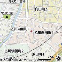 愛知県半田市乙川向田町周辺の地図
