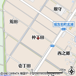 愛知県岡崎市坂左右町仲丁田周辺の地図