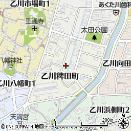 愛知県半田市乙川稗田町周辺の地図