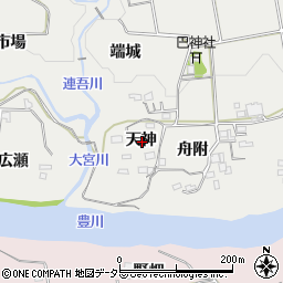 愛知県新城市川路天神周辺の地図