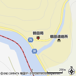 鶴田郵便局周辺の地図