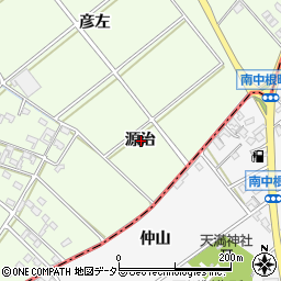 愛知県安城市城ケ入町源治周辺の地図