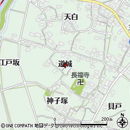 愛知県安城市東端町道城周辺の地図
