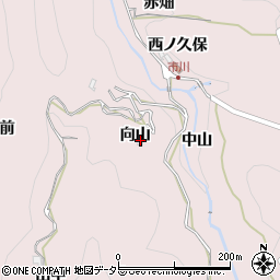 愛知県新城市市川向山周辺の地図