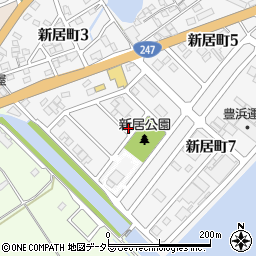 愛知県半田市新居町6丁目周辺の地図
