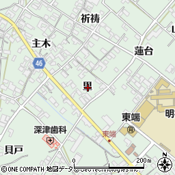 愛知県安城市東端町里周辺の地図