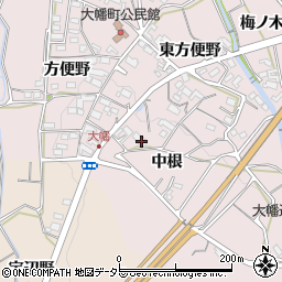 愛知県岡崎市大幡町中根周辺の地図