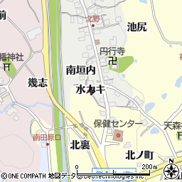 兵庫県川辺郡猪名川町北野水カキ周辺の地図
