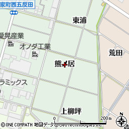 愛知県岡崎市在家町熊ノ居周辺の地図