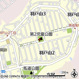 京都府宇治市羽戸山周辺の地図