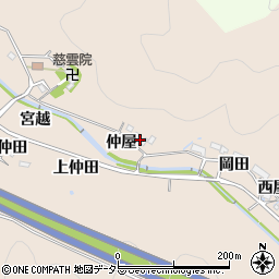 愛知県岡崎市鹿勝川町仲屋周辺の地図