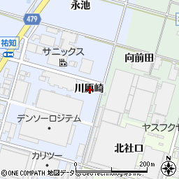愛知県岡崎市下青野町川原崎周辺の地図