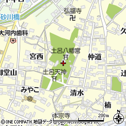 愛知県岡崎市福岡町（南御坊山）周辺の地図