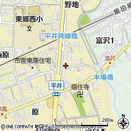 愛知県新城市平井東原周辺の地図