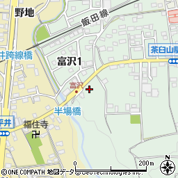 愛知県新城市富沢久保田周辺の地図