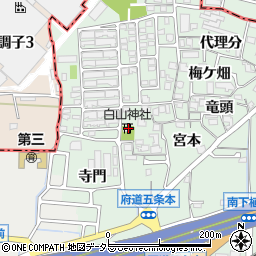 白山公園周辺の地図