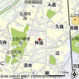 愛知県岡崎市福岡町仲道29周辺の地図