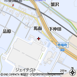 愛知県岡崎市市場町鍛治屋田周辺の地図