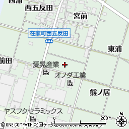 愛知県岡崎市在家町米野周辺の地図